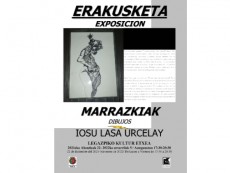 Exposición de dibujos en plumilla del legazpiarra Iosu Lasa Urcelay en Kultur Etxea, durante las navidades