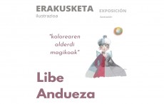 Exposición de ilustraciones “Kolorearen alderdi magikoak” de Libe Andueza en la Kultur Etxea.