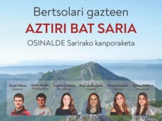 Premio de bertsolaris jóvenes Aztiri bat Saria en Latxartegi aretoa de Legazpi