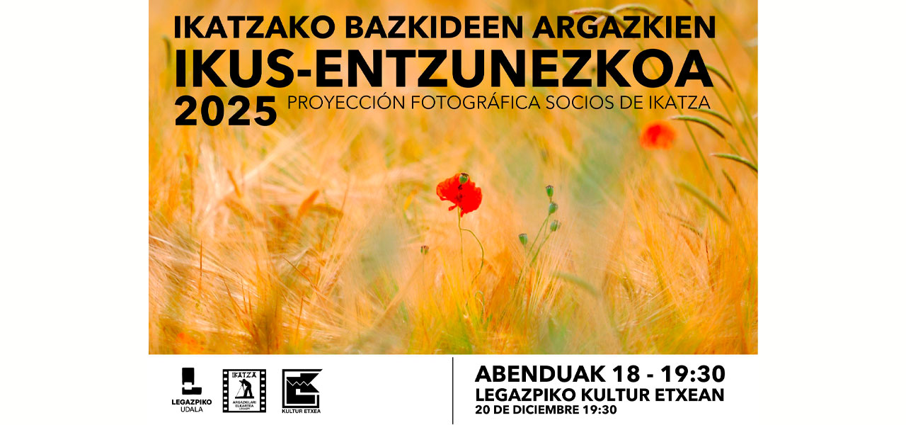 Último Audiovisual del Año, a cargo de la Asociación Fotográfica Ikatza, el 18 de diciembre en Kultur Etxea