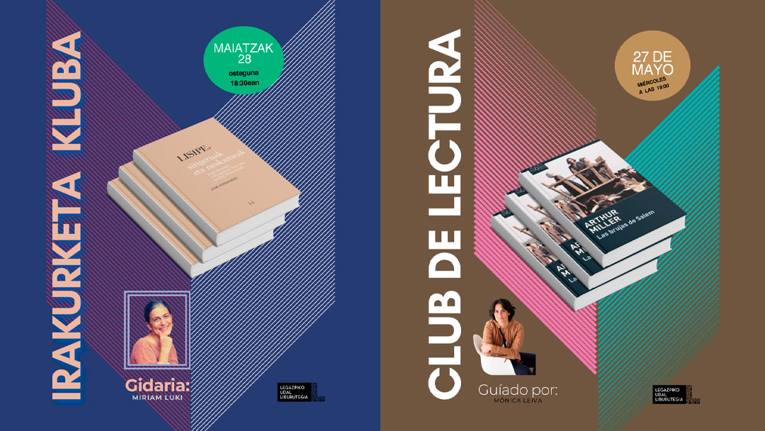 Las sesiones de los clubs de lectura de mayo serán el día 27 el club de castellano y el 28 el de euskara