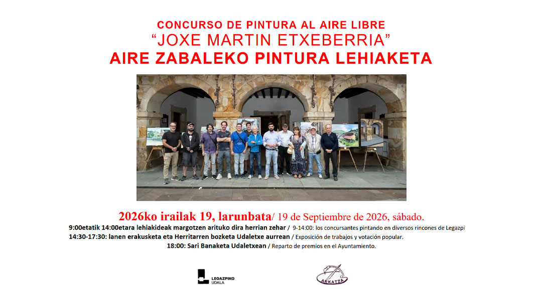Concurso de Pintura al aire libre “Joxe Martin Etxeberria” el 19 de septiembre sábado