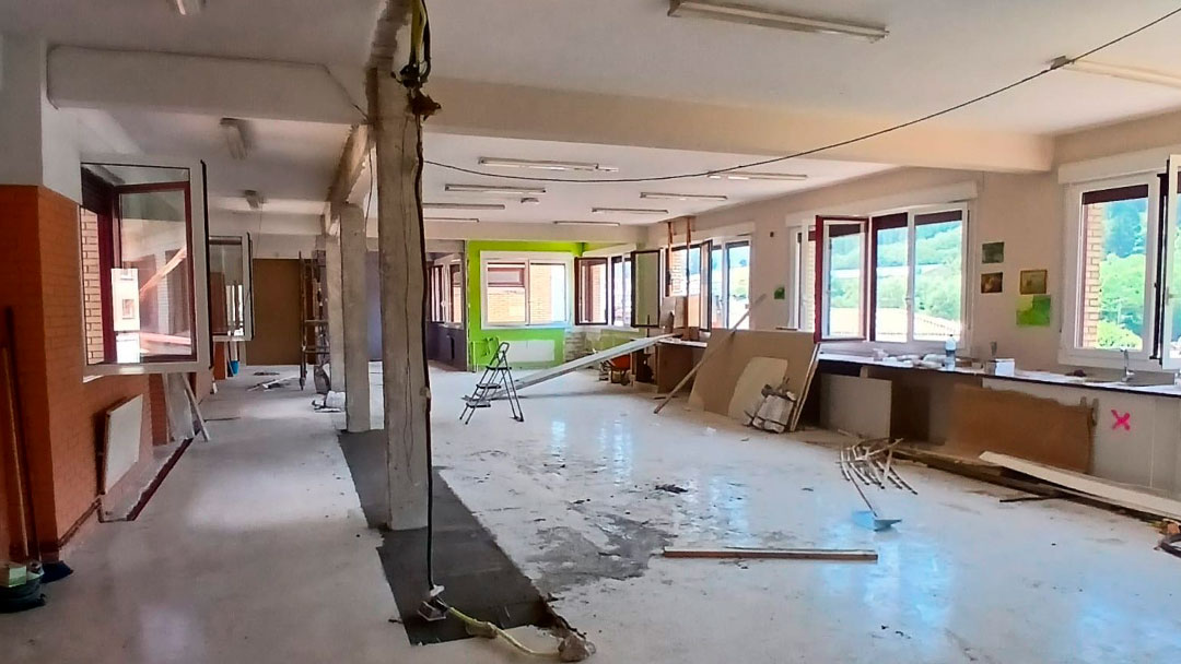 Comienzan las obras de adecuación del nuevo espacio Ikaslab en Olamendi Eskola