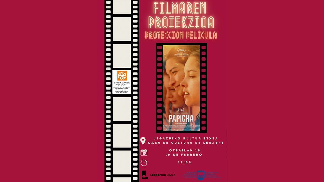Proyección de la película Papicha el 10 de febrero en Kultur Etxea, organizado por la asociación Jatorkin Al-Nahda