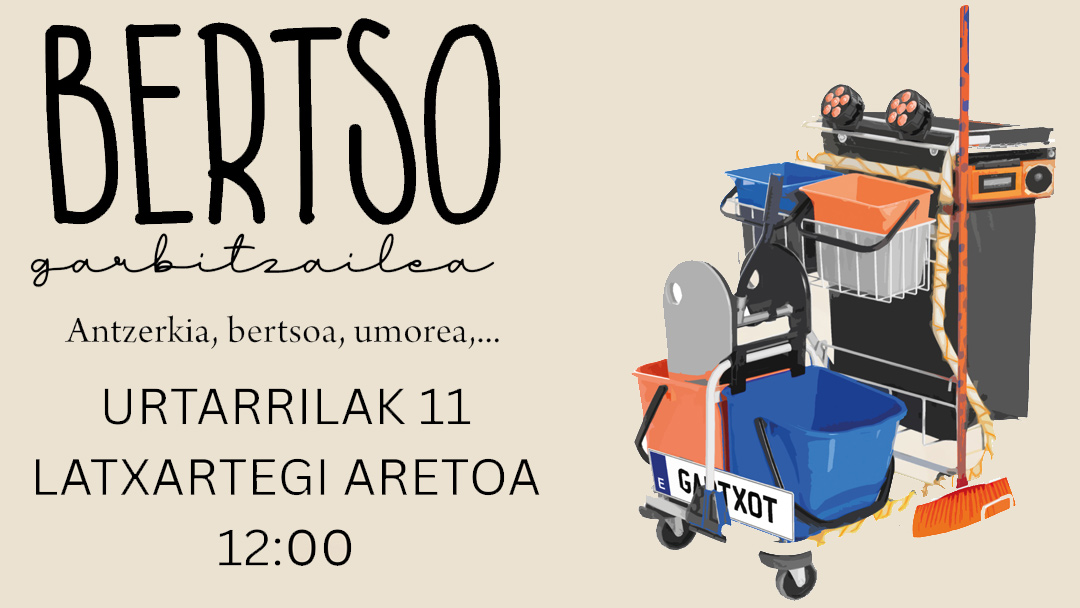 TEATRO INFANTIL. "Bertso garbikatzailearena", el domingo 11 de enero en Latxartegi Aretoa