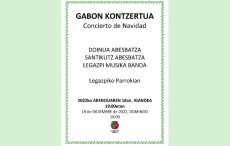 Gabon kontzertua: Doinua Musika Eskolako abesbatza, Santikutz Abesbatza eta Legazpi Musika Banda