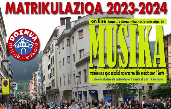El viernes termina el plazo de matriculación en Doinua Musika Eskola