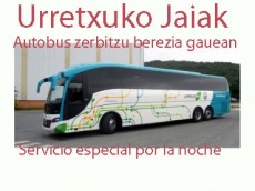 Autobus nocturno para las fiestas de Urretxu el 21 y 22 de septiembre