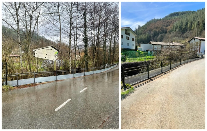 Instalación de redes de protección del rio en Telleriarte y Brinkola