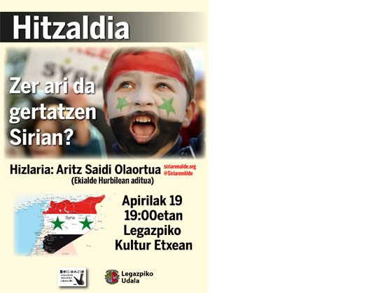 Conferencia sobre Siria: “Zer ari da gertatzen Sirian? “