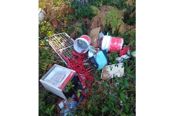Vertido de residuos en la subida a Korosti