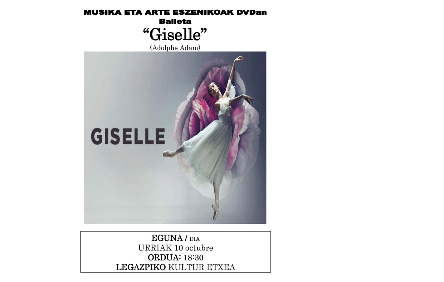 Inicio del ciclo Música y Artes escénicas: Ballet en DVD
