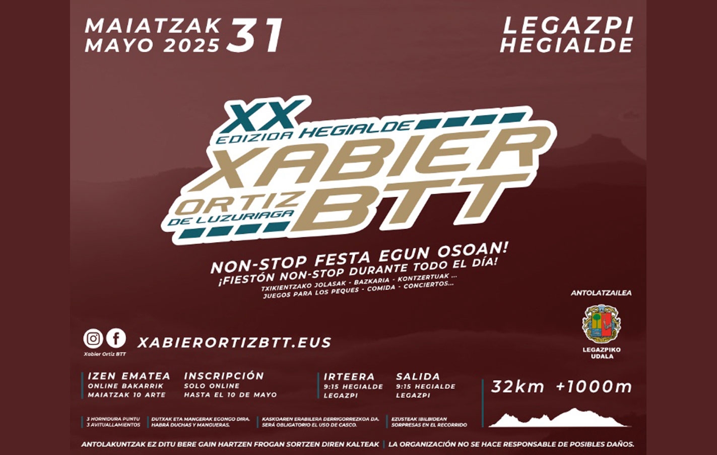 La XX. edición BTT Xabier Ortiz de Luzuriaga el 31 de mayo