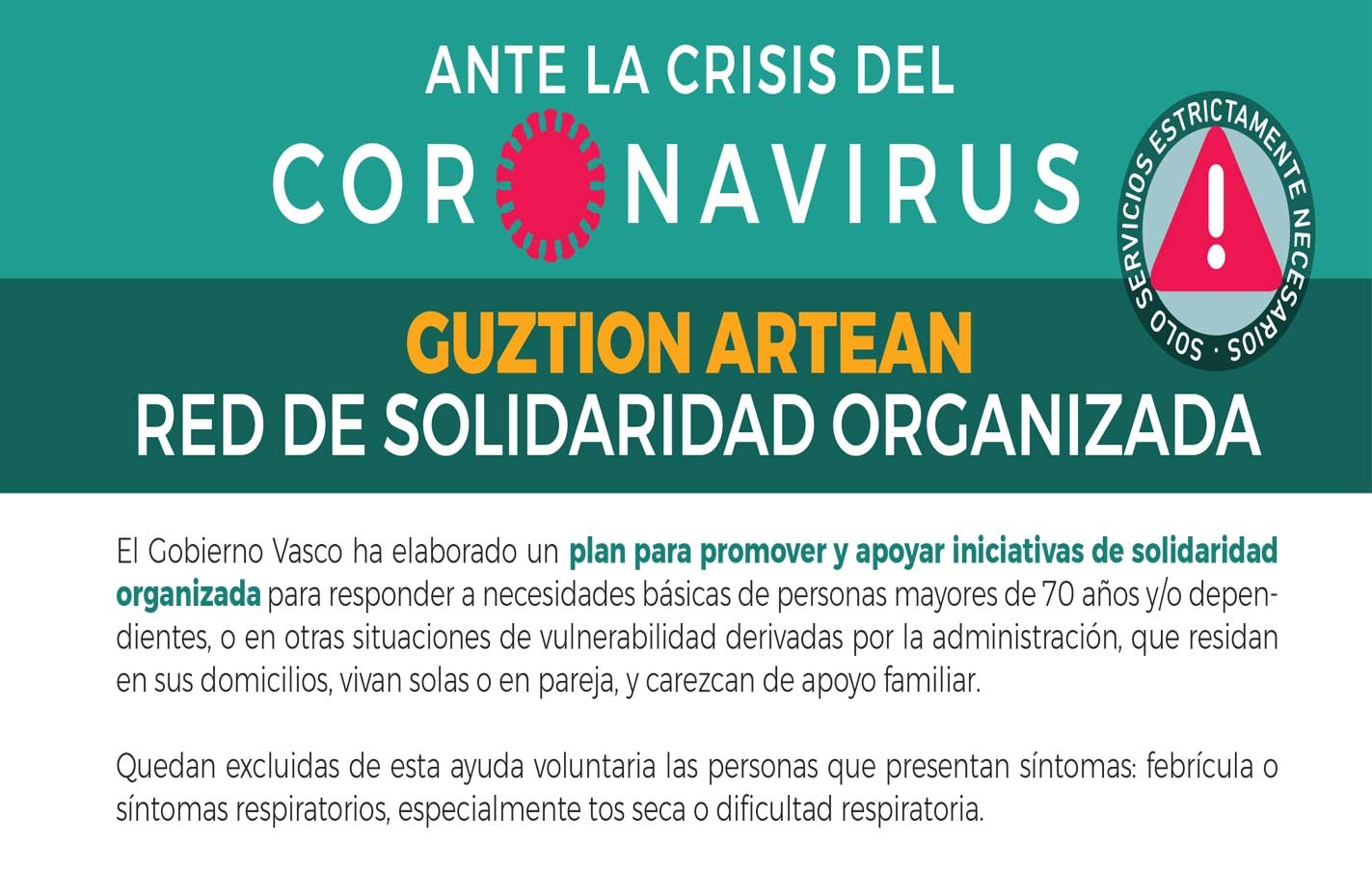 GUZTION ARTEAN Red de solidaridad organizada.