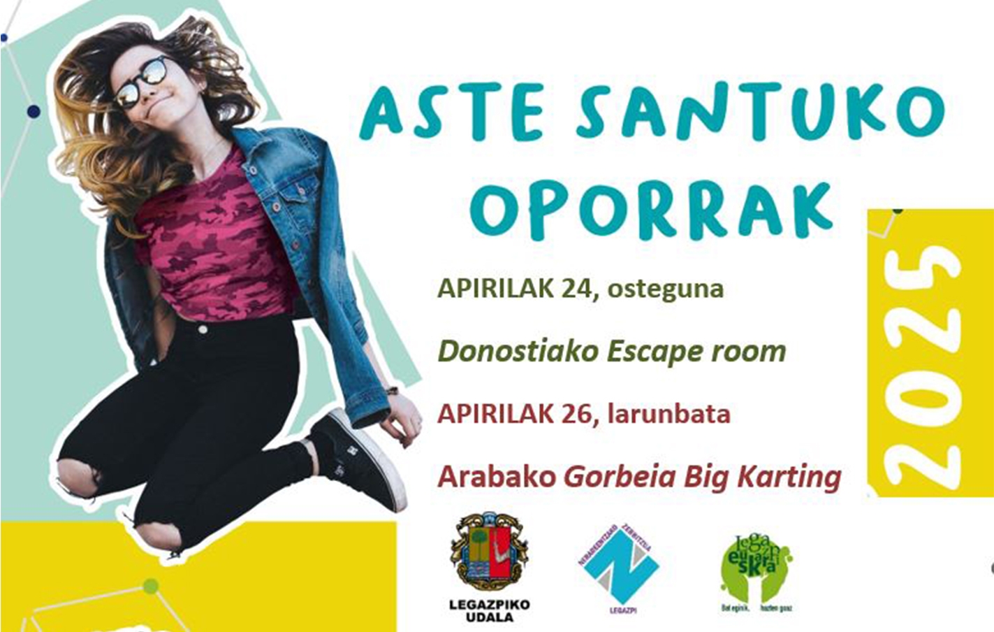 En la Semana de Pascua salida a Donostia y a Araba con el Servicio para Adolescentes Inscripciones el 3, 5 y 6 de abril en el Gazte-txoko