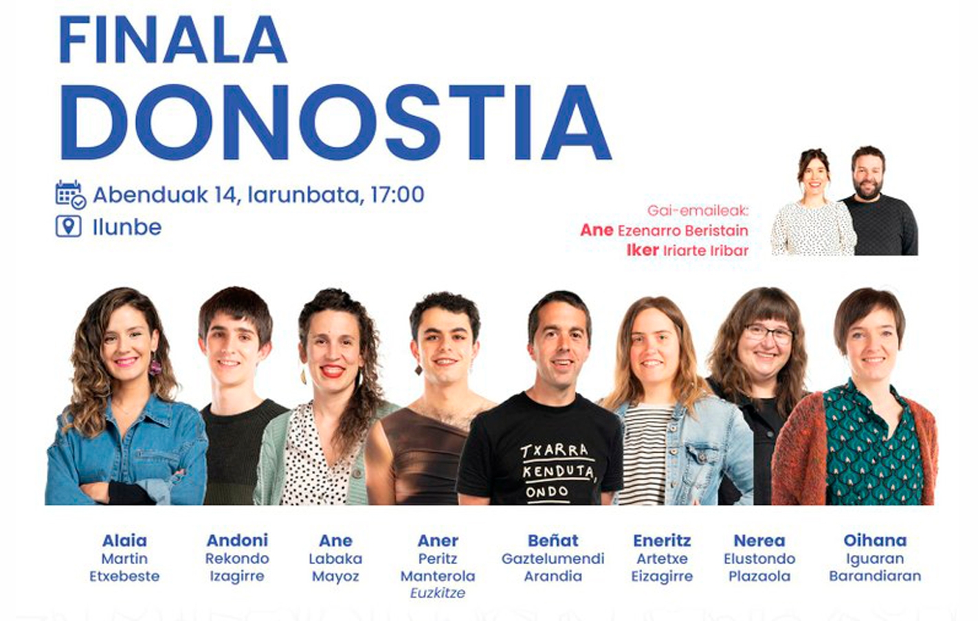 Nerea Elustondo Plazaola en la final del Gipuzkoako Bertsolari Txapelketa