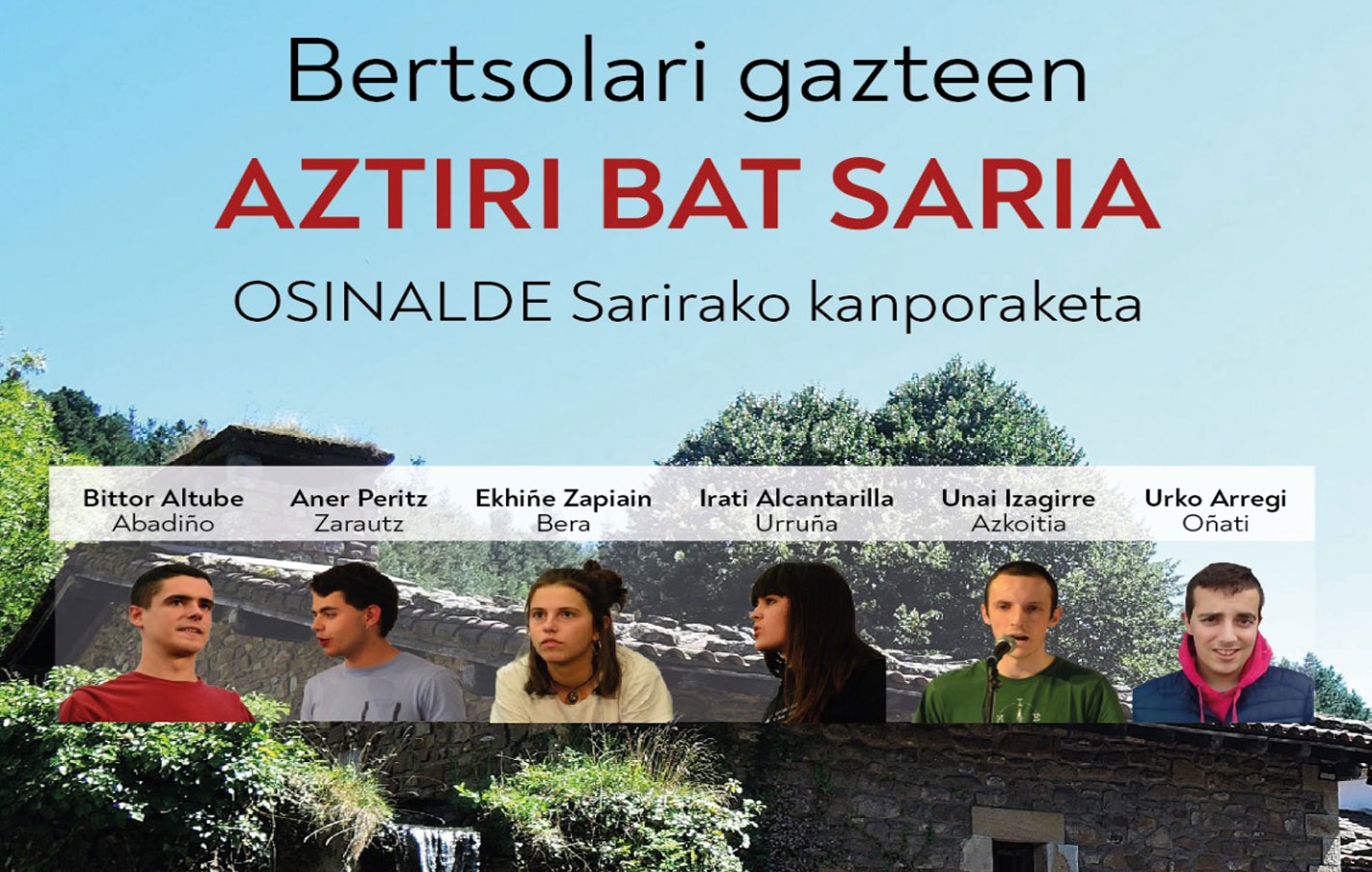 Premio de bertsolaris jovenes Aztiri Bat saria en Latxartegi aretoa de Legazpi