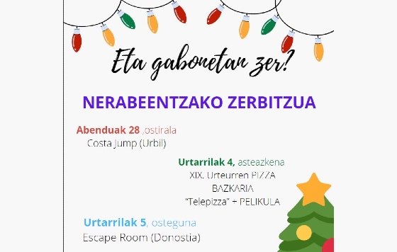 Preparada la oferta navideña en el servicio de adolescentes