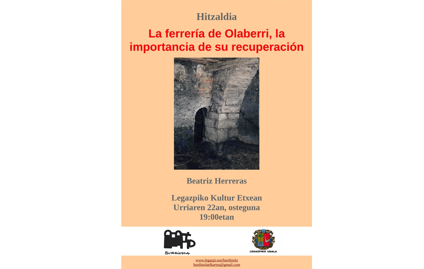 Conferencia: “La ferrería de Olaberri, la importancia de su recuperación”.
