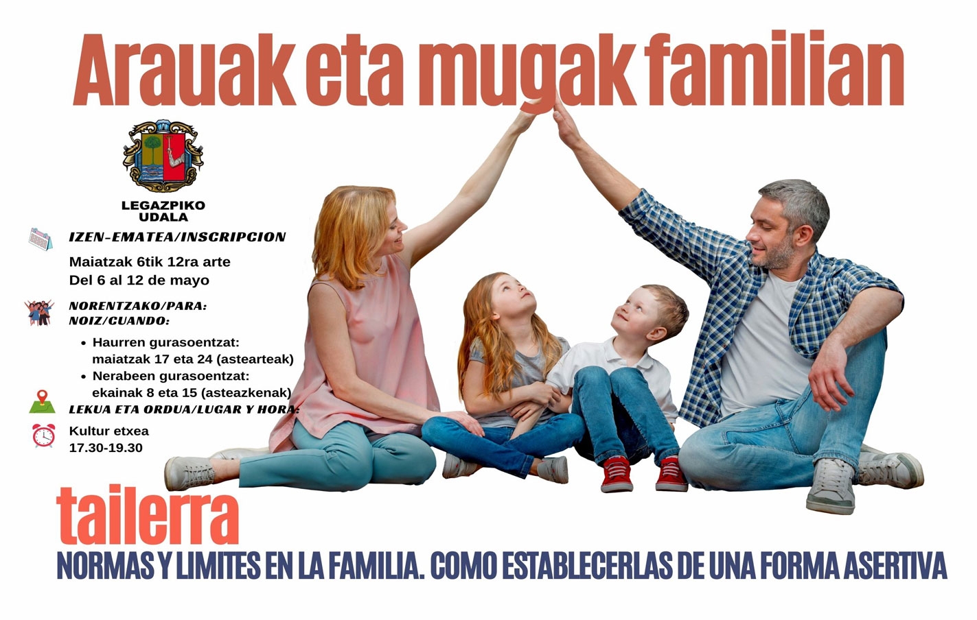 Talleres sobre normas y límites en familia para madres y padres de niñas, niños y adolescentes, en mayo y junio