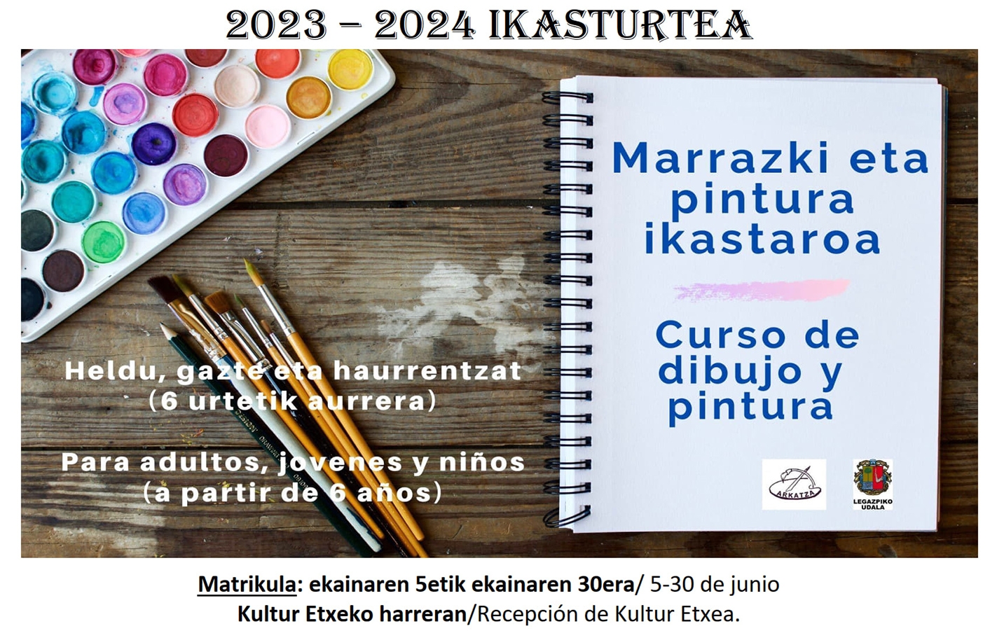 Matrícula del curso 2023-2024 de Dibujo y Pintura