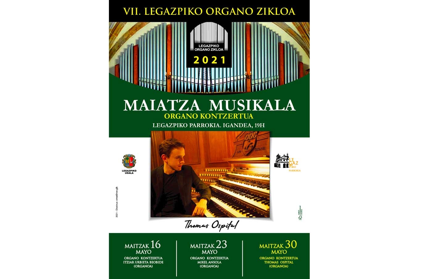 Thomas Ospital cerrará el VII Ciclo de Organo.