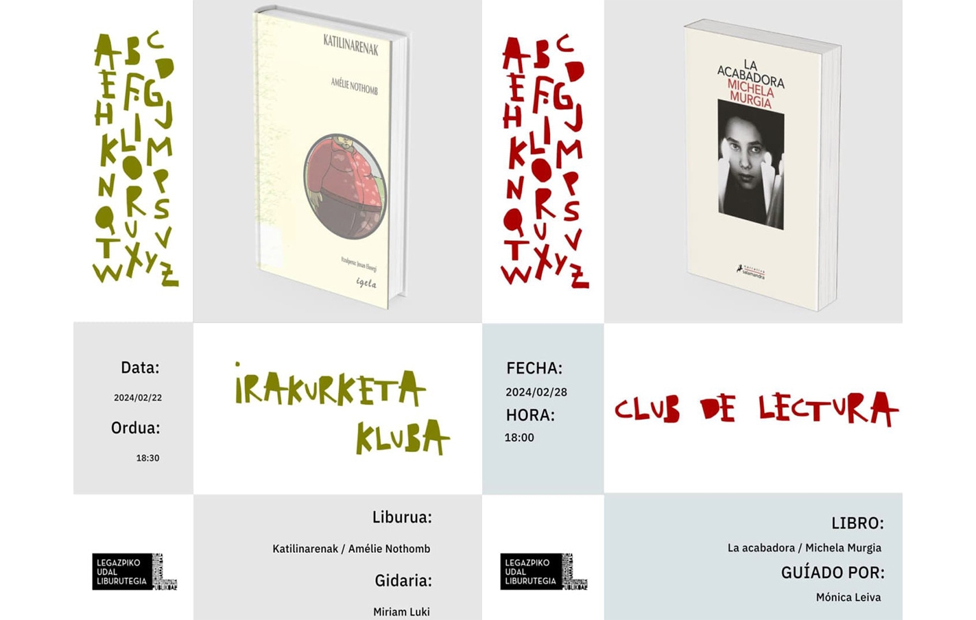 Sesiones de los clubs de lectura en febrero