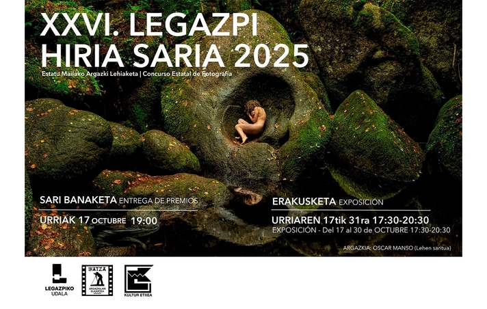 Exposición de obras presentadas al Concurso estatal de fotografía “Legazpi Hiria” hasta el 31 de octubre en la sala de exposiciones de Kultur Etxea