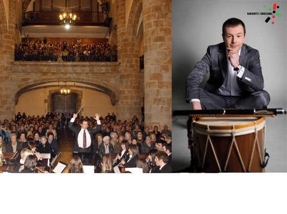 Concierto de Legazpi Musika Banda con el txistulari Garikoitz Mendizabal
