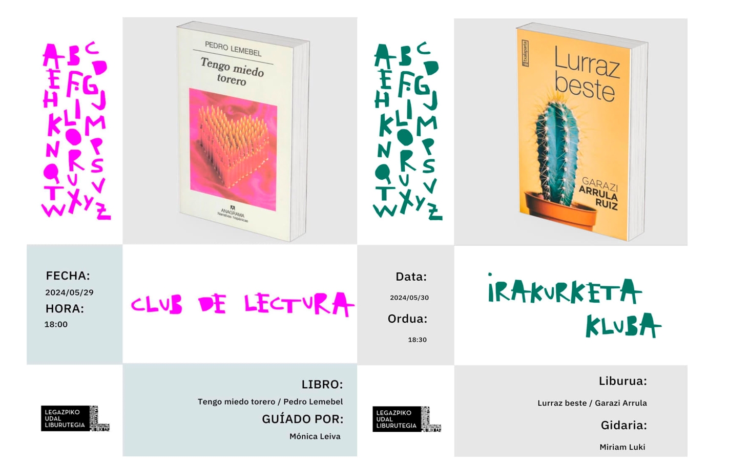 Sesiones de los clubs de lectura en mayo