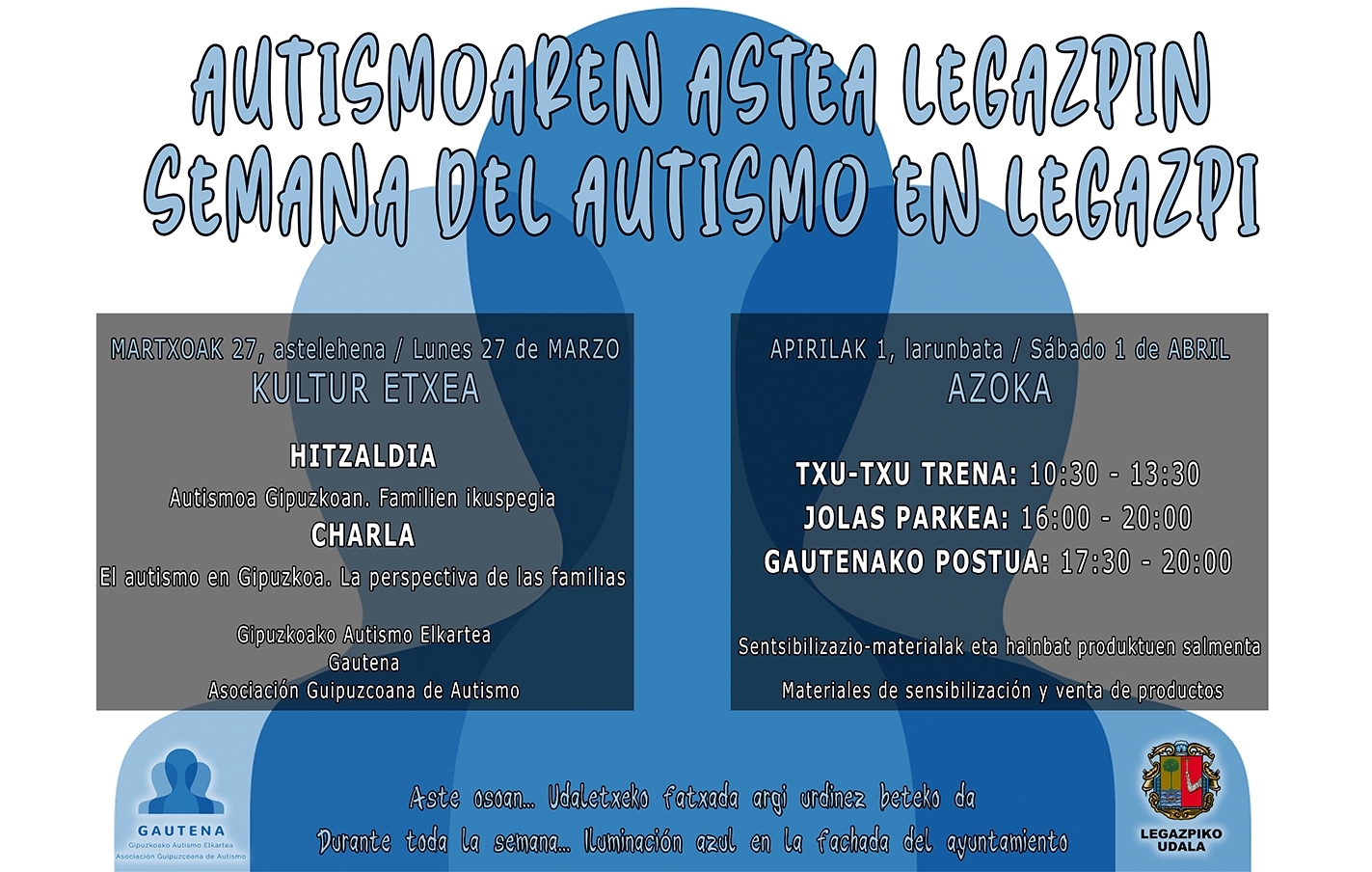 Del 27 de marzo al 2 de abril, Semana del autismo en Legazpi