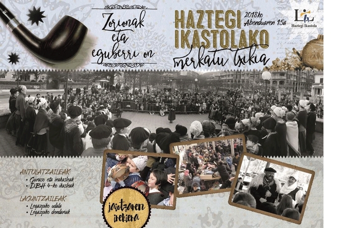 Merkatu Txikia, apertura del nacimiento y Martin Pipas el sábado a cargo de Haztegi Ikastola