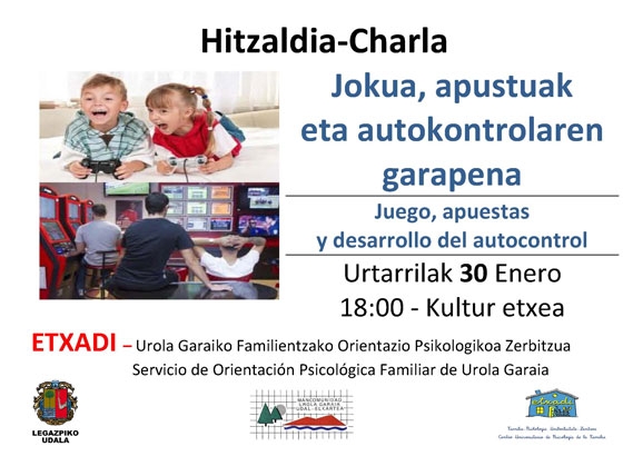 Charla “Juego, apuestas y autocontrol”