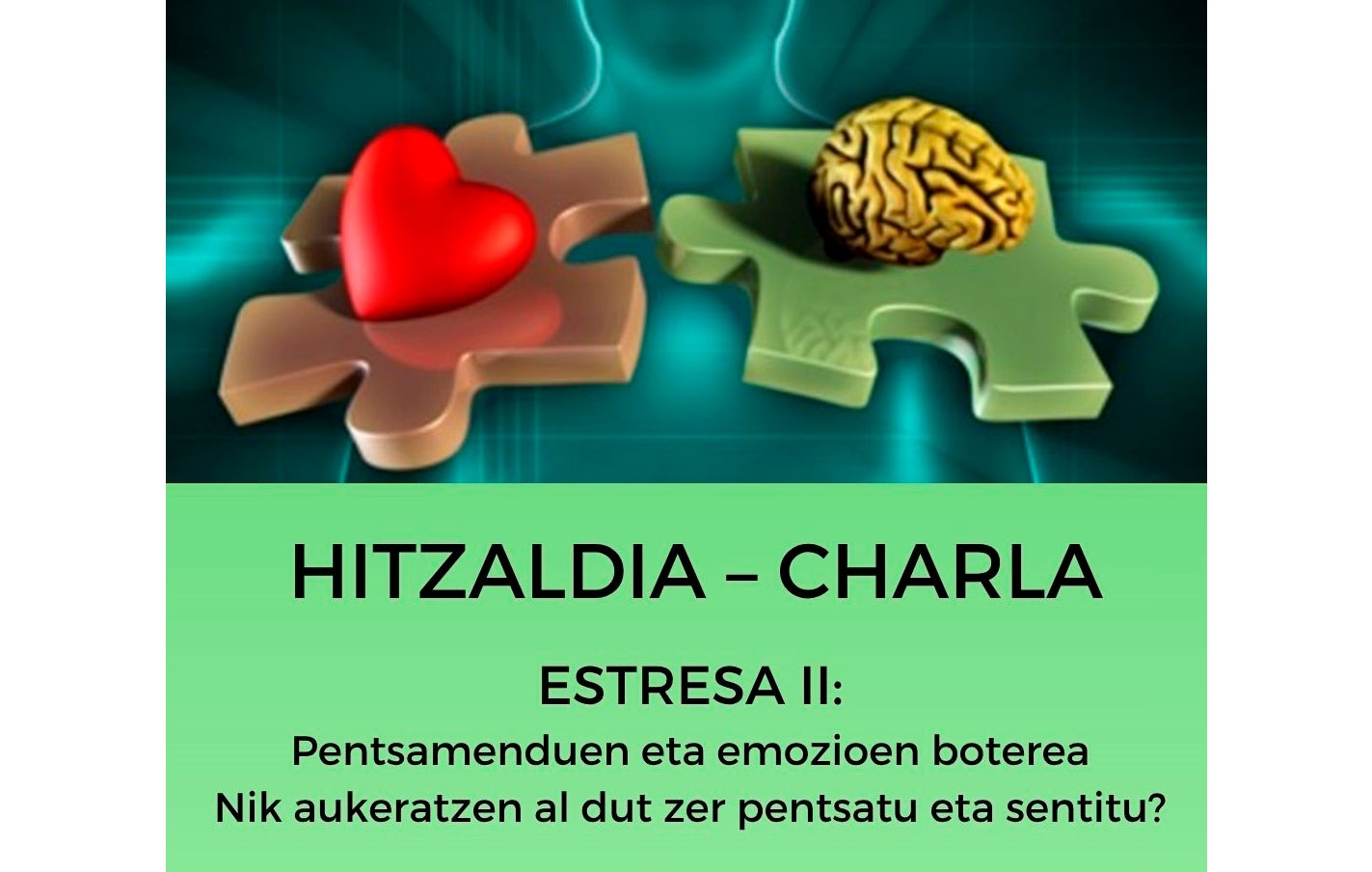Charla: "Estrés II" el 13 de octubre, a las 18:30 en el Salón de Actos de Kultur Etxea