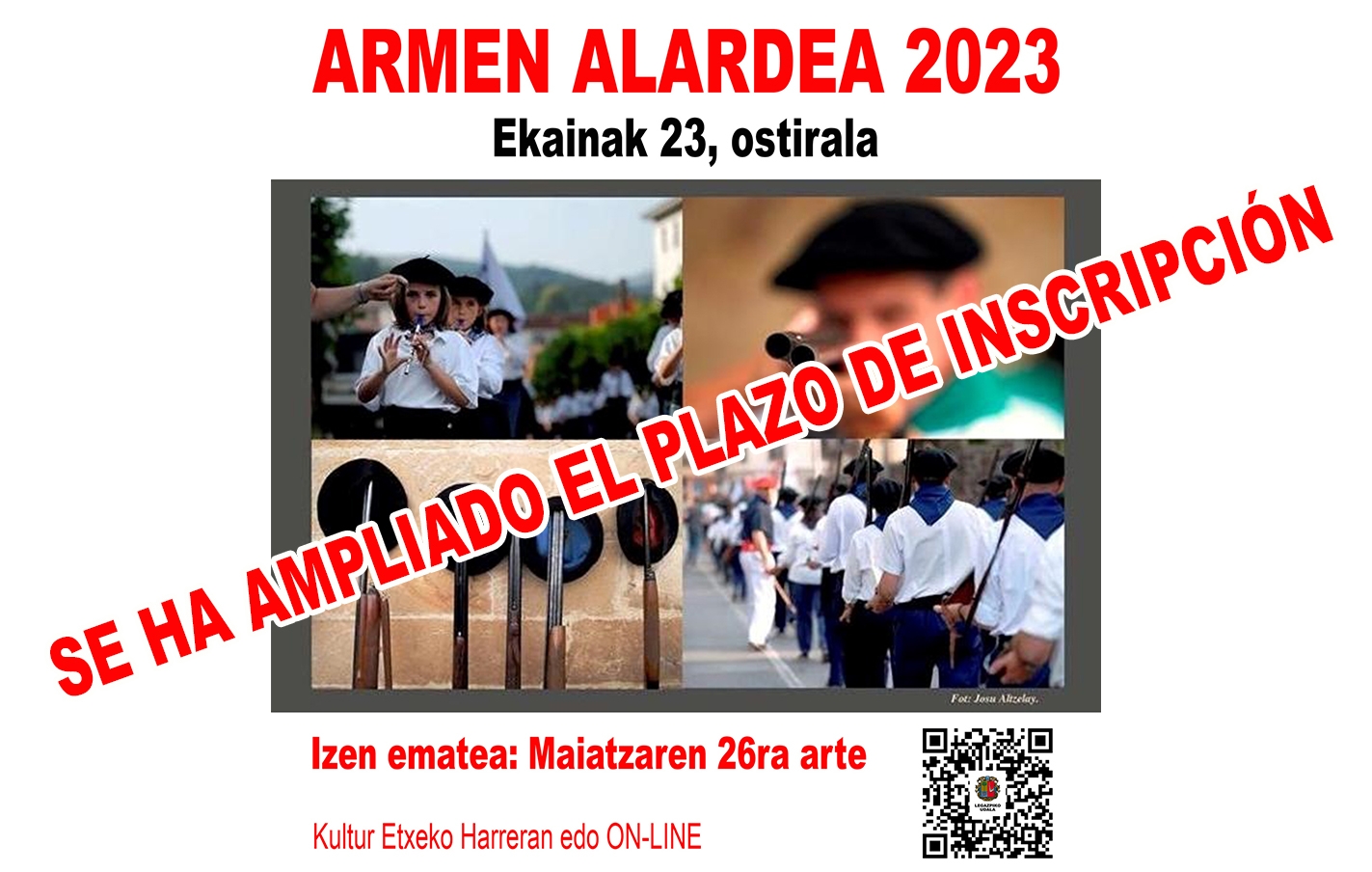 Se ha ampliado el plazo de inscripción para el Alarde de Armas