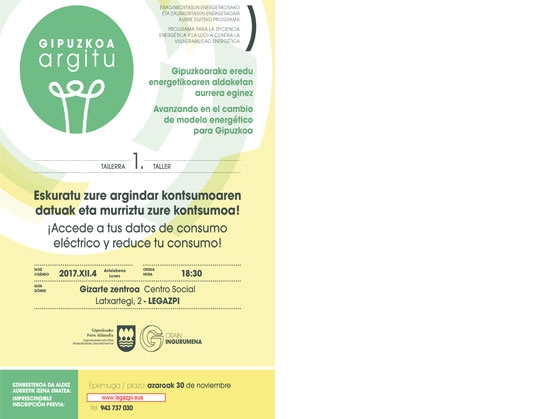 reduce tu consumo eléctrico! Taller el 4 de diciembre