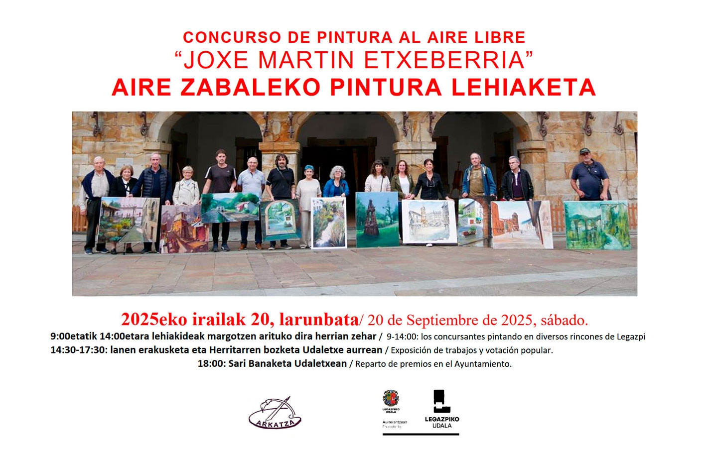 Concurso de Pintura al aire libre “Joxe Martin Etxeberria”, el 20 de septiembre, sábado