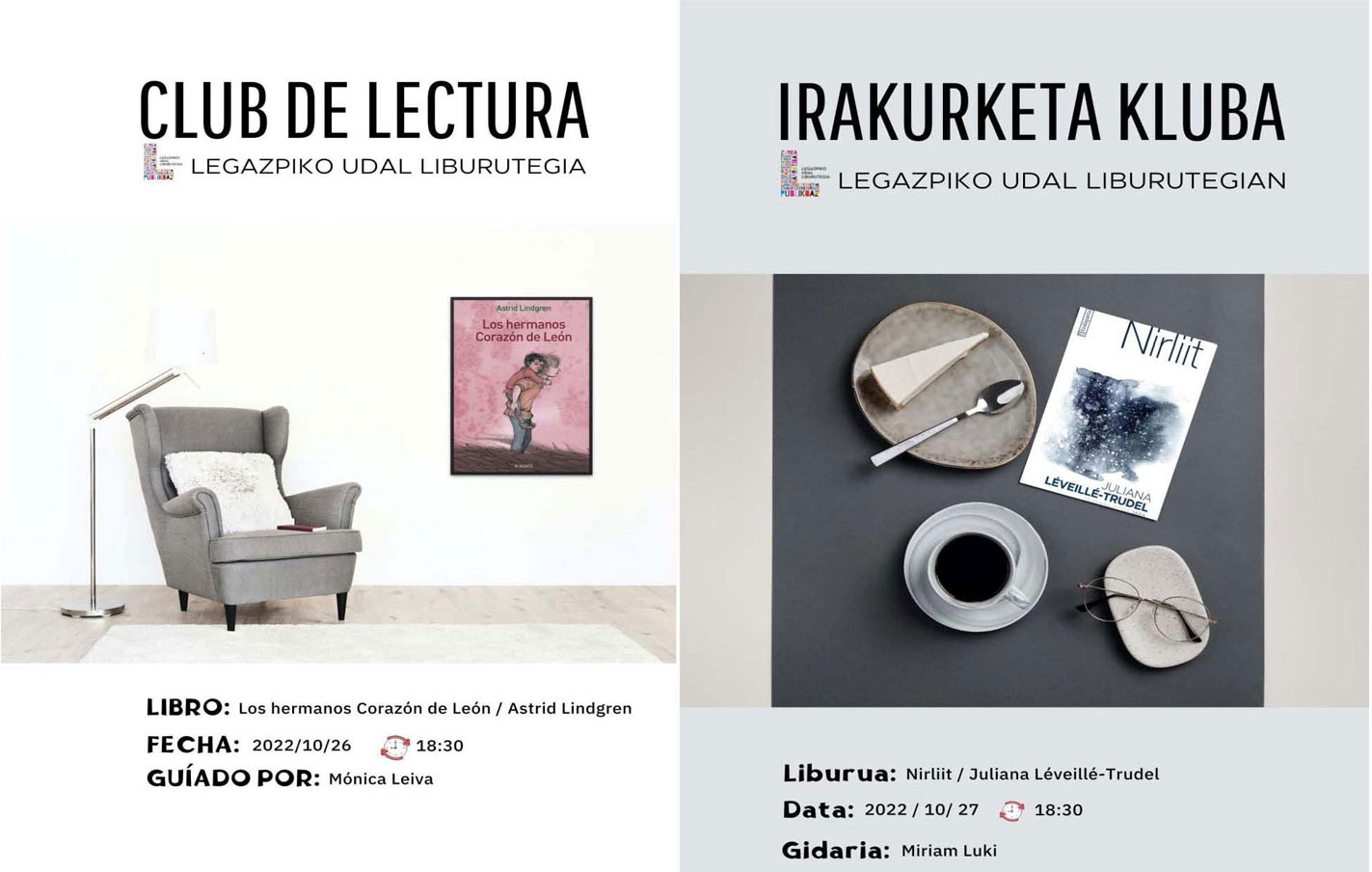 Las sesiones de los clubs de lectura de octubre