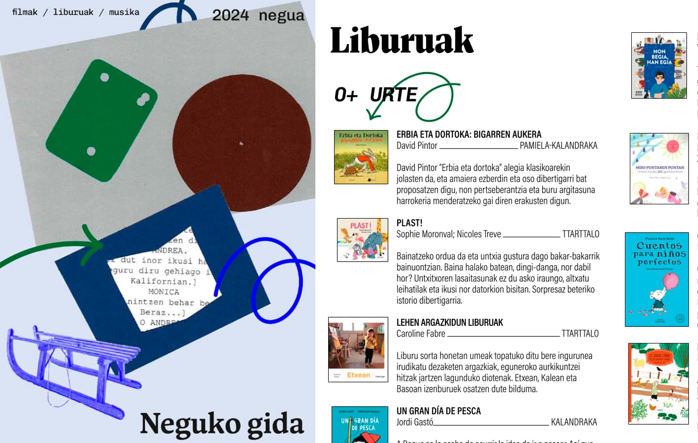 La biblioteca ha elaborado una guía de lectura "Neguko Gida 2024" repleta de recomendaciones