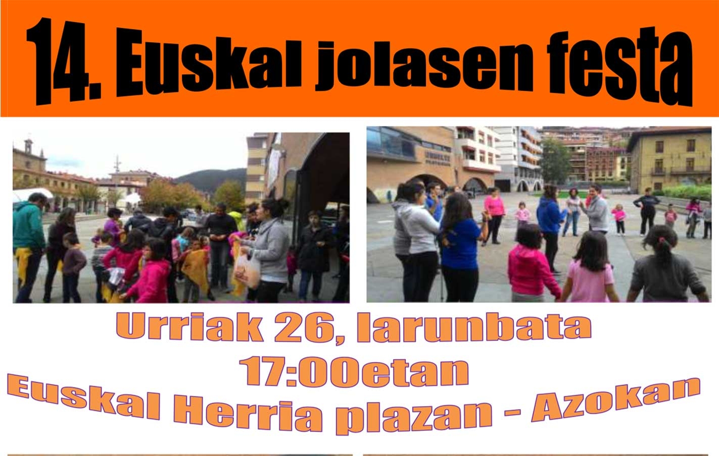 El 26 de octubre, juegos en euskara en familia.