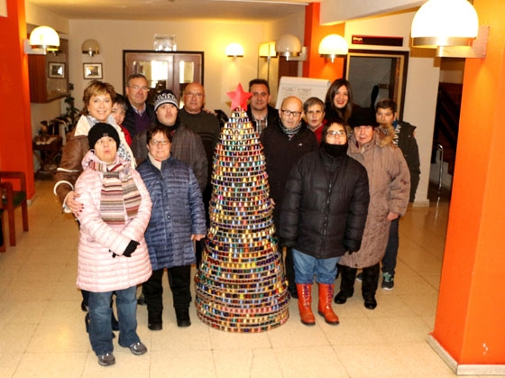 Árbol de Navidad hecho con cápsulas de café
