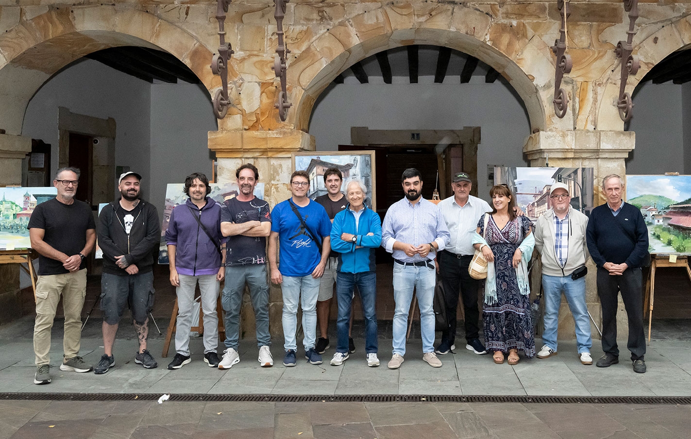 Jose Miguel Arranz ha sido el ganador del XXIII Concurso de Pintura de calle “Joxe Martin Etxeberria” y Esteban Oroz se llevó el premio del público