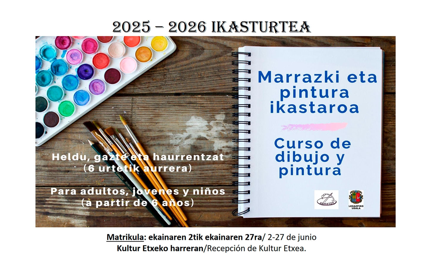 Apertura del plazo de matriculación para el curso de Dibujo y Pintura 2025-2026