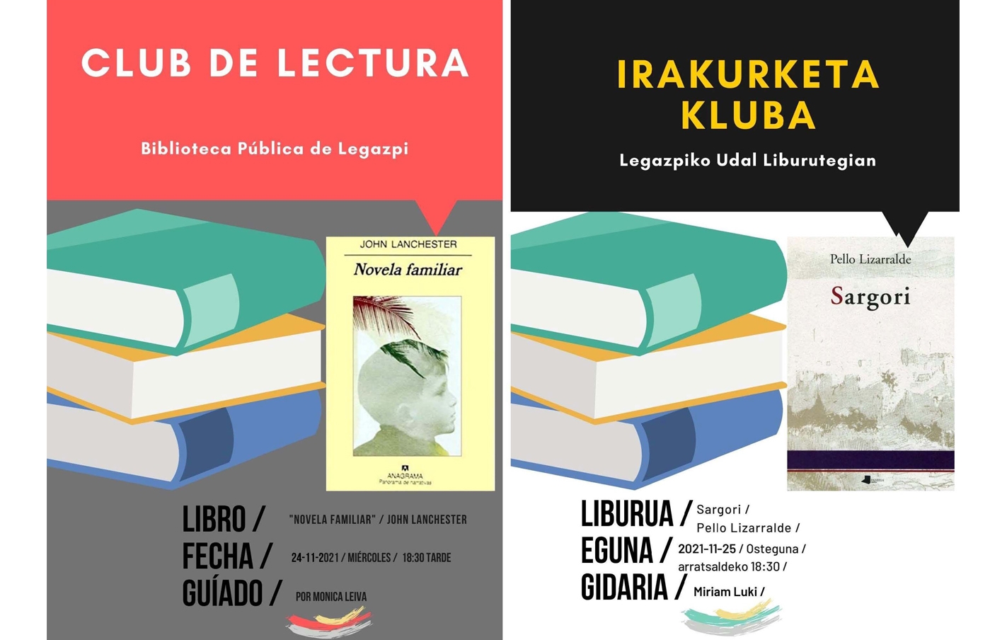 Las sesiones de los clubs de lectura de noviembre
