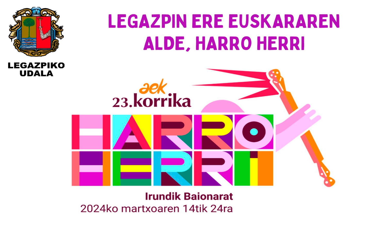 La KORRIKA llega el sábado a Legazpi