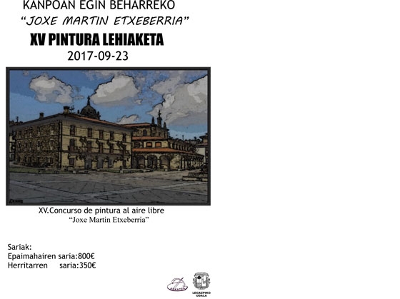 Convocado el concurso de pintura al aire libre "Joxe Martin Etxeberria"