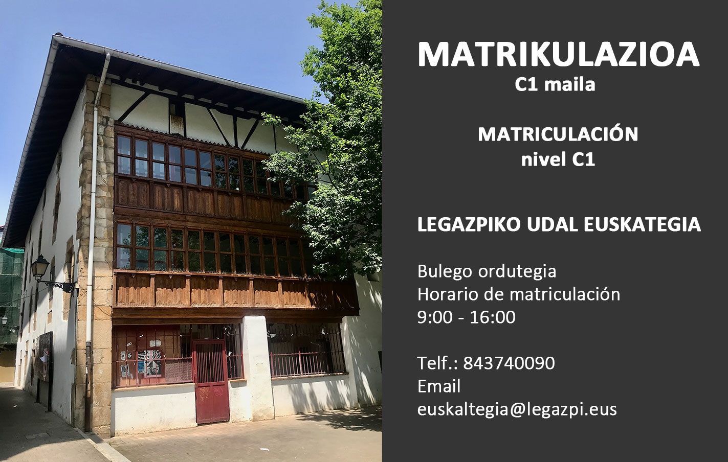 Abierta la inscripción para el curso del nivel C1 en el Euskaltegi Municipal