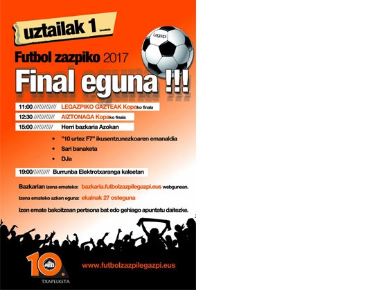 Los tickets de la comida popular del futbol zazpi