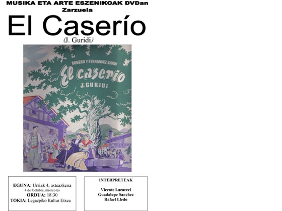Inicio de la temporada del ciclo Música y Artes escénicas: Zarzuela en DVD