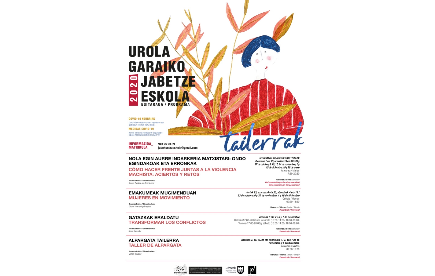 En octubre comienzan los talleres y grupos fijos de la Escuela de Empoderamiento de Urola Garaia.